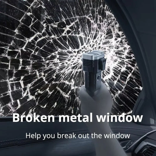 High Power LED Torch Light Rechargeable Flashlight With Tactical Hammer And Power Bank Providing Strong Brightness (Random Color)